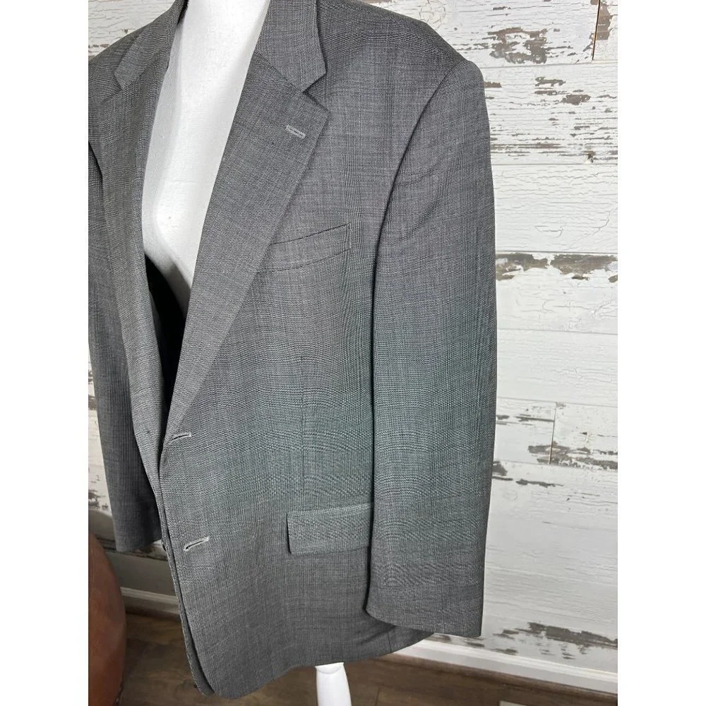 OSCAR DE LA RENTA Men’s Wool Blazer Gray Sz 44R EUC